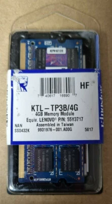 New Lenovo Kingston 55Y3717 4GB DDR3-1333 PC3-10600 240-Pin DIMM Ram 9931976-001 - Image 1 of 2