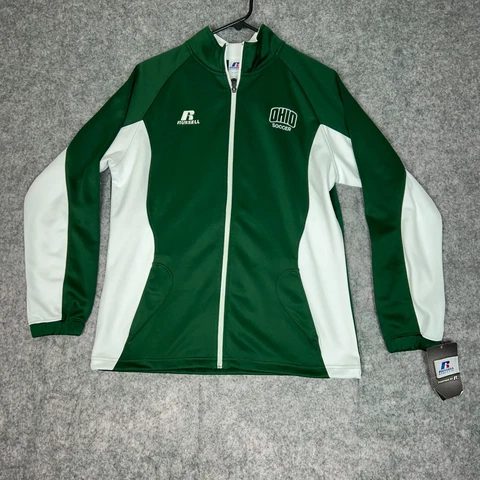 Ohio Bobcats Russell Athletic Womens Jacket Medium Green White NCAA Soccer NWT Cover