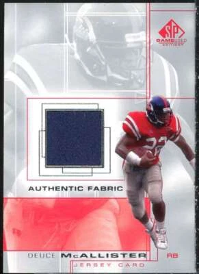 Deuce McAllister Card 2001 SP Game Used Edition Authentic Fabric #DM  - Image 1 of 2