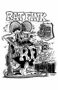 1992 - RAT FINK WITH RIFLE - ED "BIG DADDY" ROTH RAT FINK COLORING BOOK POSTER - Picture 1 of 1