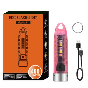 BORUiT Mini Bolsillo LED Linterna Antorcha Llavero Trabajo Luz Recargable Lámpara - Imagen 1 de 17