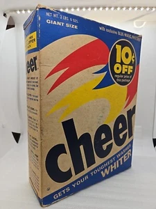 1960s Sealed Cheer Detergent Giant 3 lb 6oz Size w/Exclusive BLUE-MAGIC WHITENER - Picture 1 of 7