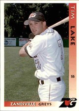 1996 Zanesville Greys Grandstand #15 Tim Lake Wadsworth Ohio OH Baseball Card