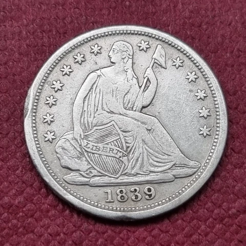 1839 O Seated Liberty Half Dime 5c High Grade XF - AU #47454 Cover