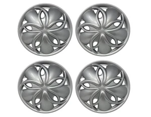 Universal 912 Wheel Cover ABS Wheel Skins Set 14'' Silver Hub Caps -Set of 4 - Picture 1 of 2