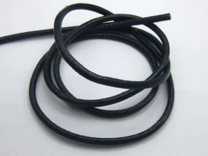 Cordón de cuero genuino negro de 5 yardas - Cuerda redonda de 4 mm de grosor para pulseras de hombre - Imagen 1 de 11