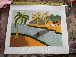 Asiatisches Wandteppichbild, Textil, handgenähte Kunst. - Bild 1 von 4