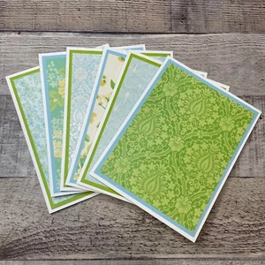 Spring Fling Floral Themed Handmade Blank Note Cards Set of 6 - Picture 1 of 3
