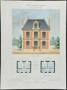 Edificio y plano parisino pequeño. 86 - 1860 casas de campo nuevas - Imagen 1 de 1