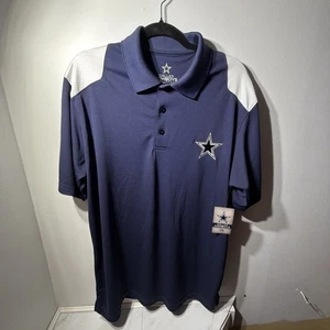 NEW Dallas Cowboys Polo Golf Shirt Authentic Apparel Large Embroidered Logo Star - Picture 1 of 9