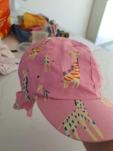 M & S Pink Summer Hat 100% Cotton 12 - 18 Months - Picture 1 of 8