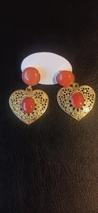 Ohrringe Damen Echt Rot Koralle aus Sardinien Silber 925 Vergoldet - Bild 1 von 4