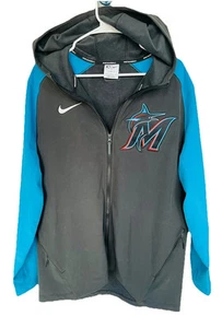 Nike Miami Marlins Dugout Jacket Full-Zip Men’s Size: XL Black/Blue SRP $175 - Picture 1 of 9