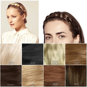 Hershesons Chunky Braided Plaited Headband Hair Extensions Hairband Plait Band - Picture 1 of 23