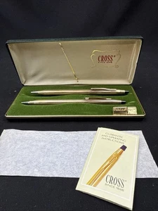 Cross Pens Set 10K Gold Filled  Pen And Pencil SET! With Tags, Pencil Stuck! - Picture 1 of 17