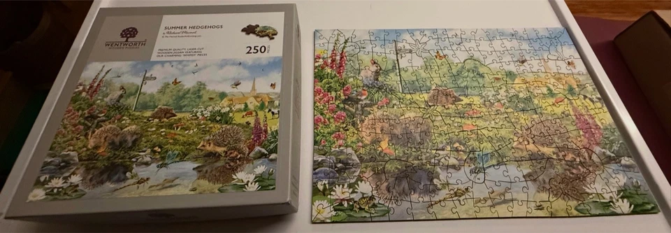 Wentworth wooden jigsaw puzzle. 250 pieces. "Summer hedgehogs". Complete - Image 1 of 1