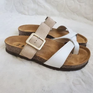 Naot Damen Fresno Leder Sandalen mit Schnalle EU37 US6 Weiß Beige - Bild 1 von 11