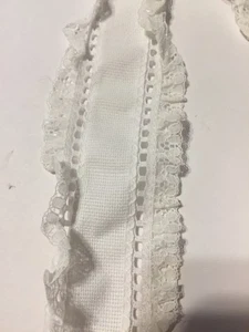 16 Count White Ribband Aida With Lace By The Yard - Picture 1 of 1