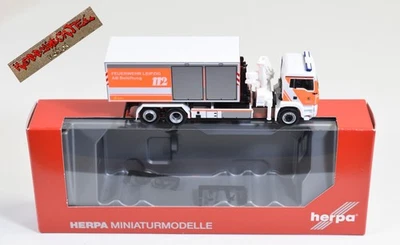 Herpa 1:87 - MAN TGS M Wechsellader mit Kran "Feuerwehr Leipzig" - 095761 - F827 - Bild 1 von 3