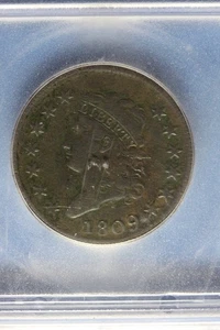 1809 LARGE CENT  ICG GRADED VF20 - b49473 - Picture 1 of 4