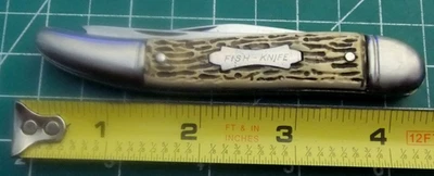 Vintage Colonial 2 Blade Fish-Knife Blade, Scaler & Bottle Opener - Image 1 of 4