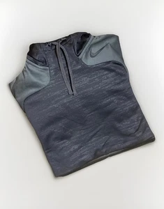 Nike Therma Fit Hoodie Gray Black Unisex Size Medium Athletic Hooded Sweatshirt - Picture 1 of 6