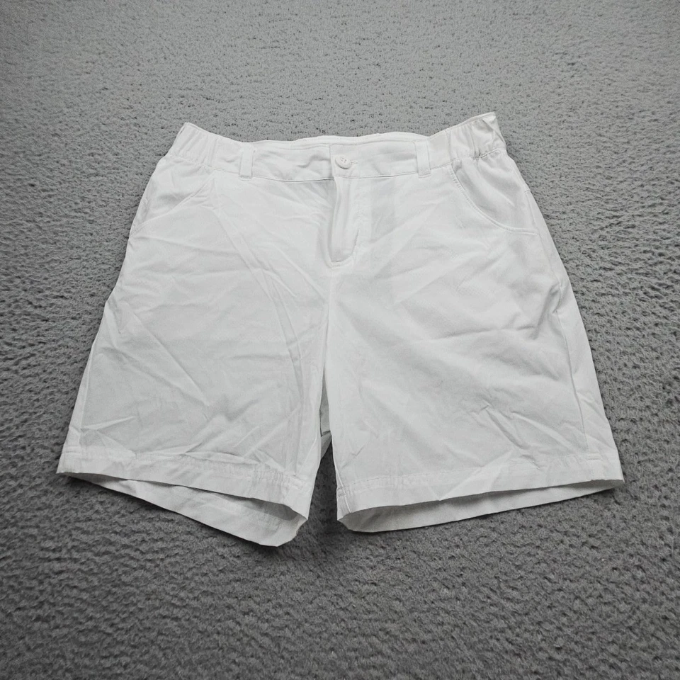 Columbia PFG Shorts Womens 8 White Flat Front Chino Outdoor Hiking - Image 1 of 4