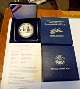 2010 West Point American Veterans Disabled For Life - Silver Dollar Proof - Picture 1 of 8