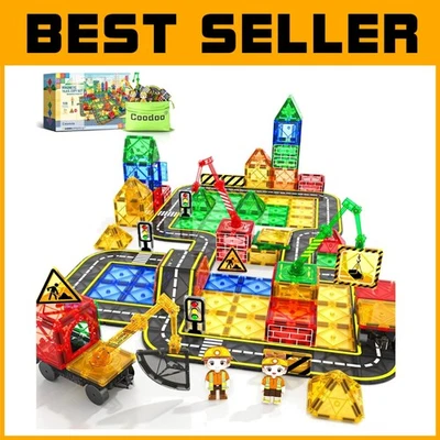 Magnetic Tiles Road Building Set - 100 PCS Construction Toys - Image 1 of 4