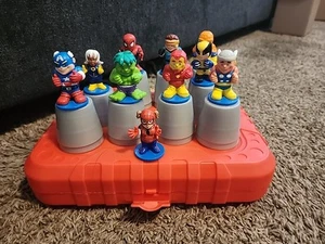 Marvel Superheros Playset Spiderman & Friends 2007 10 Heros 1 Case 17 Cups - Picture 1 of 7