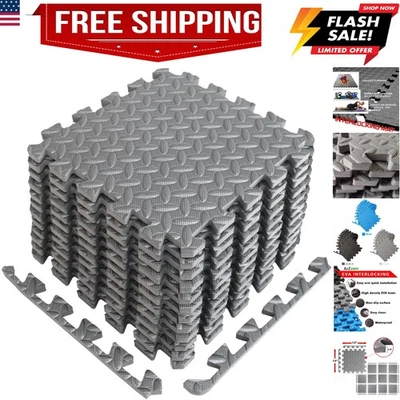 Puzzle Exercise Mat with EVA Foam Interlocking Tiles - Interlocking Floor Mat... - Image 1 of 4