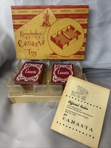 Vtg Canasta Playing Card Set in Orig Box! Kingsbridge Complete W/ 108 Cards Trey - Picture 1 of 9