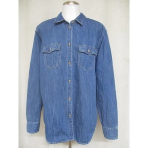 J.CREW Blue Pockets Long Sleeve Button Down Denim Shirt top blouse 10 Garcon - Picture 1 of 5