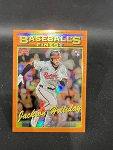 2024 Topps Finest Orange 1/25 Jackson Holliday Rookie Card RC Baseball’s - Foto 1 di 2