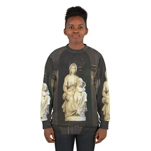 Maglione Felpa Michelangelo Madonna di Bruges Rinascimento Digitale Fine Art - Foto 1 di 37