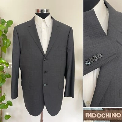 Indochino Mens Two Button Blazer Gray Wool Silk Blend Sport Coat Jacket Size 48S - Image 1 of 4