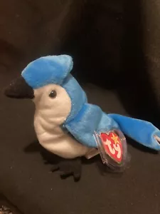 **Super Rare**Errors On Tags**Ty Rocket The Blue Jay Beanie Baby Plush Toy - Picture 1 of 3