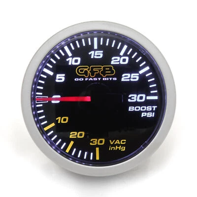 GFB Turbo Boost Pressure 52mm Gauge - Mechanical, 0-30 PSI, LED Backlight - Image 1 of 4