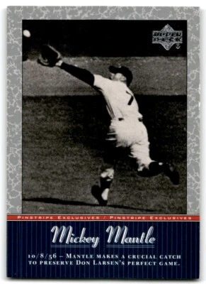 2001 UPPER DECK PINSTRIPE EXCLUSIVES MANTLE MICKEY MANTLE NEW YORK YANKEES #MM22 - Image 1 of 2