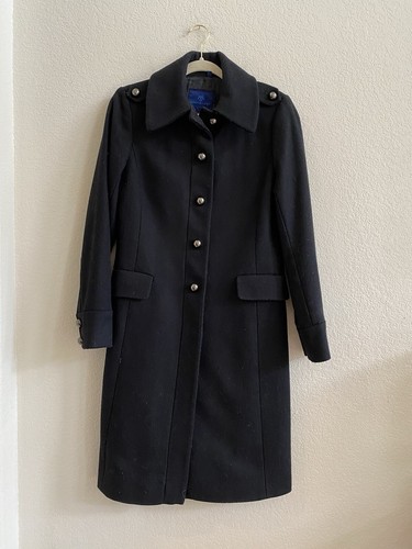 VETEMENTS Cappotto MARTIN + OSA donna taglia small pea coat nero lana con bottoni lunghezza intera