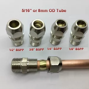 Tubo de compresión de 5/16"" u 8 mm OD x 1/4"" BSPP BSP macho P-AEE9 - Imagen 1 de 1