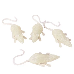 Mäuse gruselige Nagetiere Halloween 3,75" Dekoration Requisite, 4 CT, leuchten im Dunkeln - Bild 1 von 4