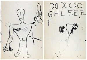Franziskus Dellgruen unsigniert Bild Gemälde Kunst Zeichnung 30x21cm abstrakt - Bild 1 von 3