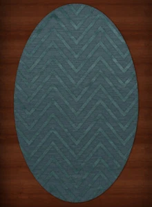 Blue Transitional Hand Hooked Stripes Chevrons Zig Zags Area Rug Striped DV4 - Picture 1 of 12
