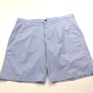 DUNNING Everbest 40 (Fit 41In) Golf Stretch Gingham Chino 10" Shorts Blue MINT - Picture 1 of 8