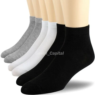 For Mens Womens Ankle Low Cut Quarter Cotton Athletic Sports Running Socks 9-13 - Image 1 of 4