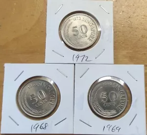 Singapore 50c 50 Cents Coin UNC/AUNC/EF - 1968, 1969 or 1972 - price per piece - Picture 1 of 7