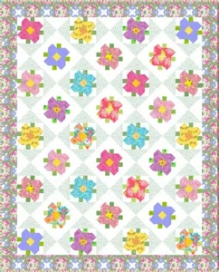 Quilt Pattern LOVELY LITTLE FLOWERS Fat Quarter Friendly COTTON COTTAGE PRESS - Picture 1 of 3