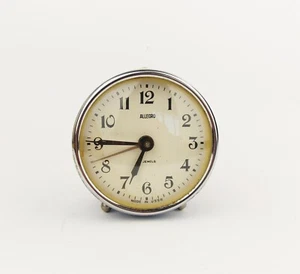 Vintage 1960s Alarm Clock ALLEGRO Soviet USSR CCCP Blue Table Desk Clock - Picture 1 of 4