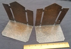 Gehämmertes Kupfer Kunsthandwerk Vintage Buchstützen unbeschriftet - Bild 1 von 6